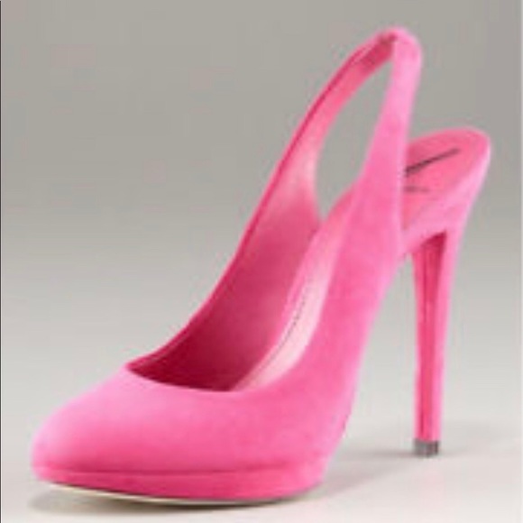pink suede slingback shoes